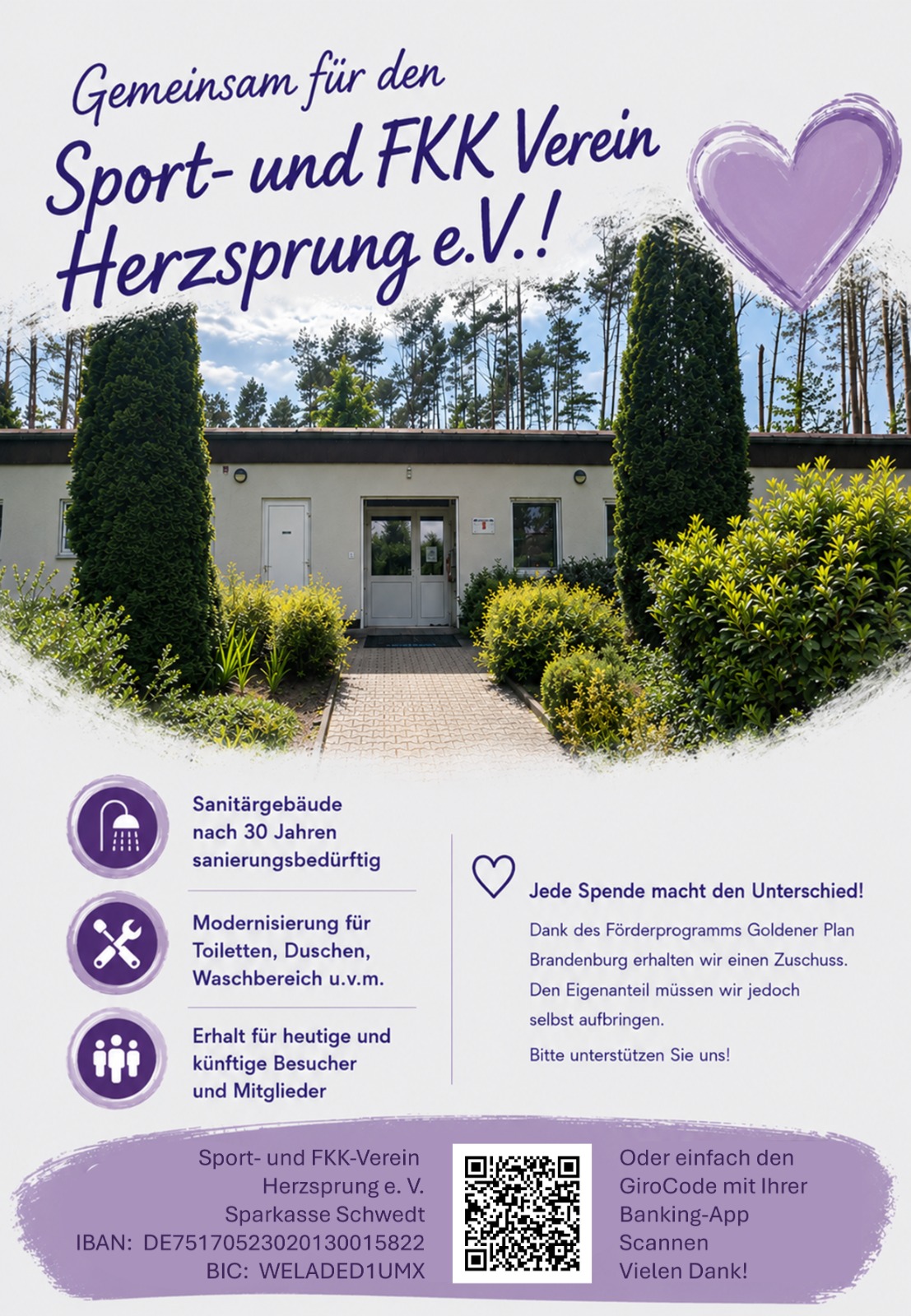 Spende Sanitärgebäude